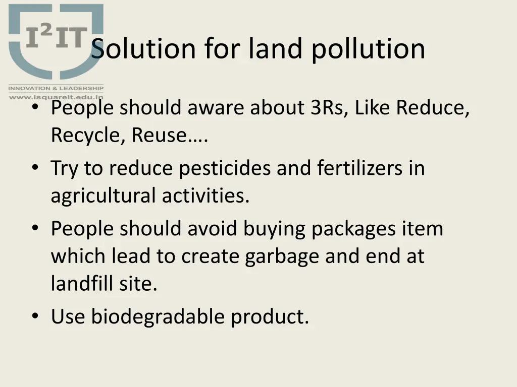 solution for land pollution
