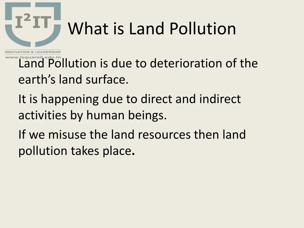 what is land pollution