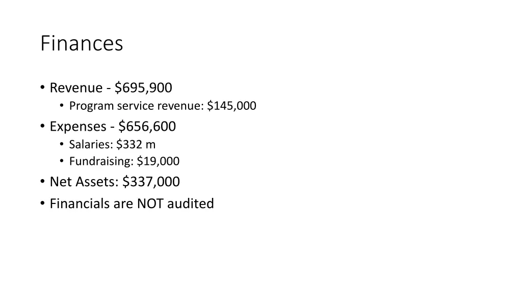 finances