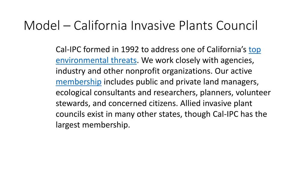 model california invasive plants council