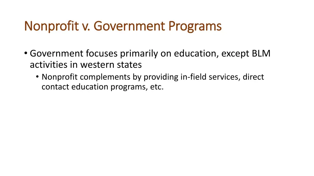 nonprofit v government programs nonprofit