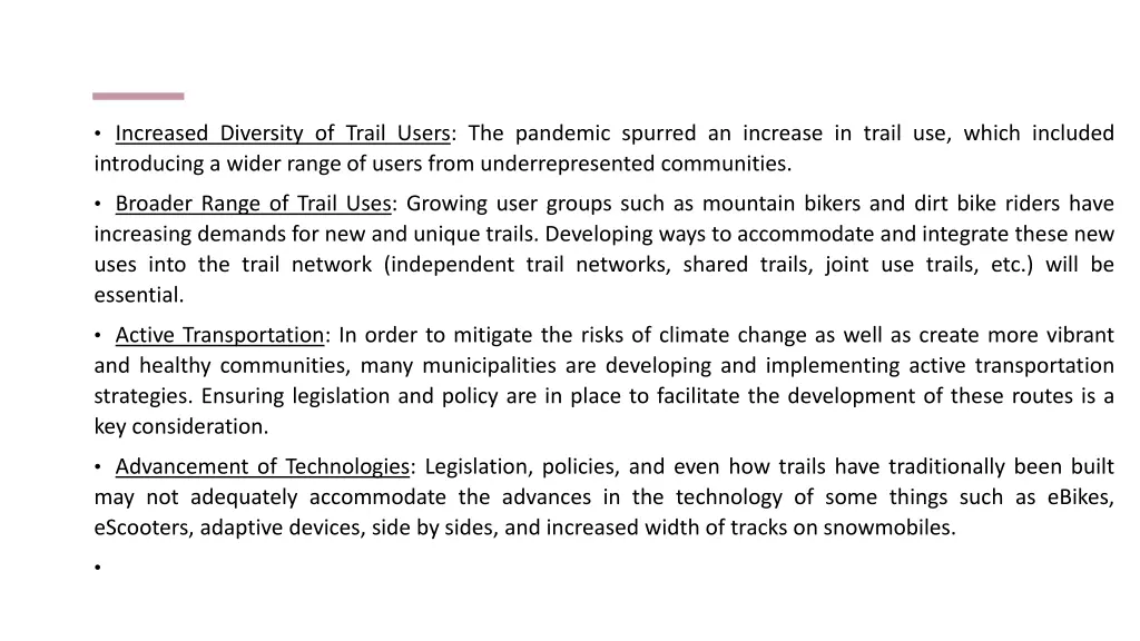 increased diversity of trail users the pandemic