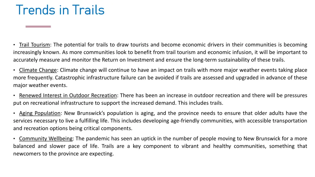 trends in trails trends in trails