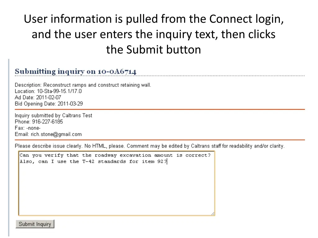 user information is pulled from the connect login