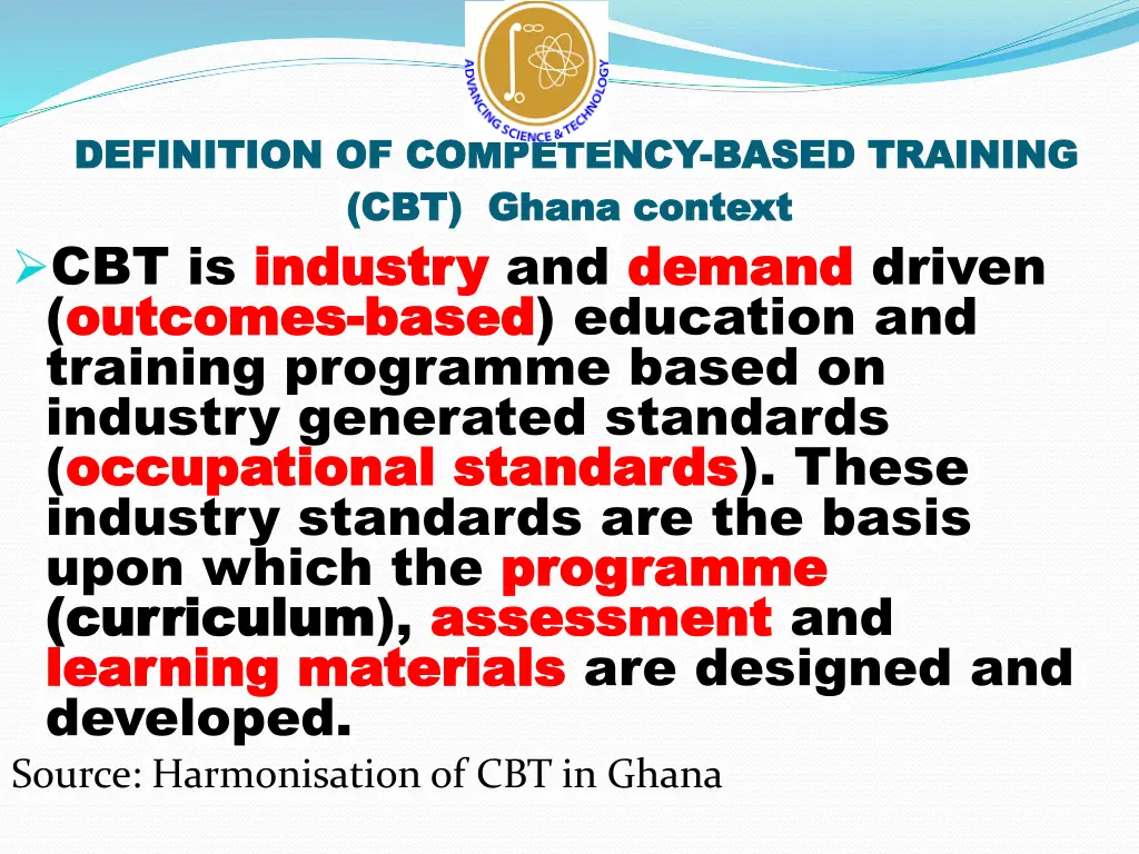 definition of competency cbt ghana context