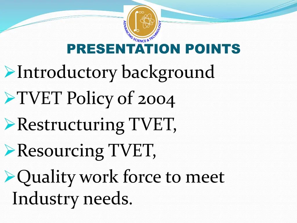 presentation points introductory background tvet