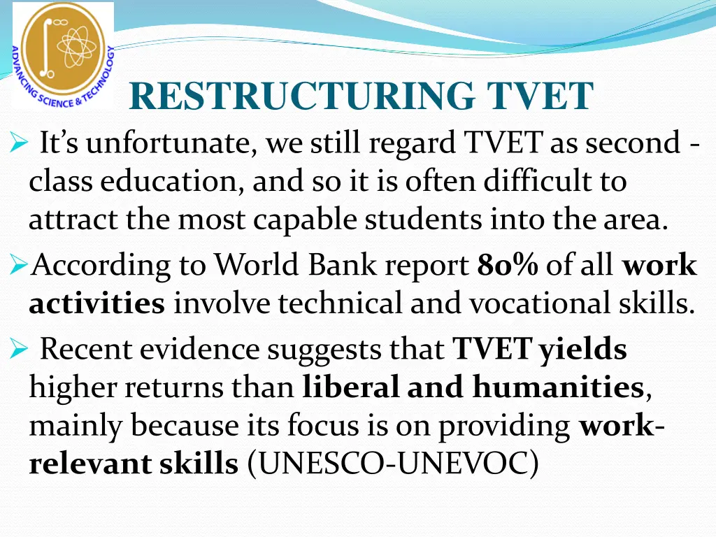 restructuring tvet it s unfortunate we still