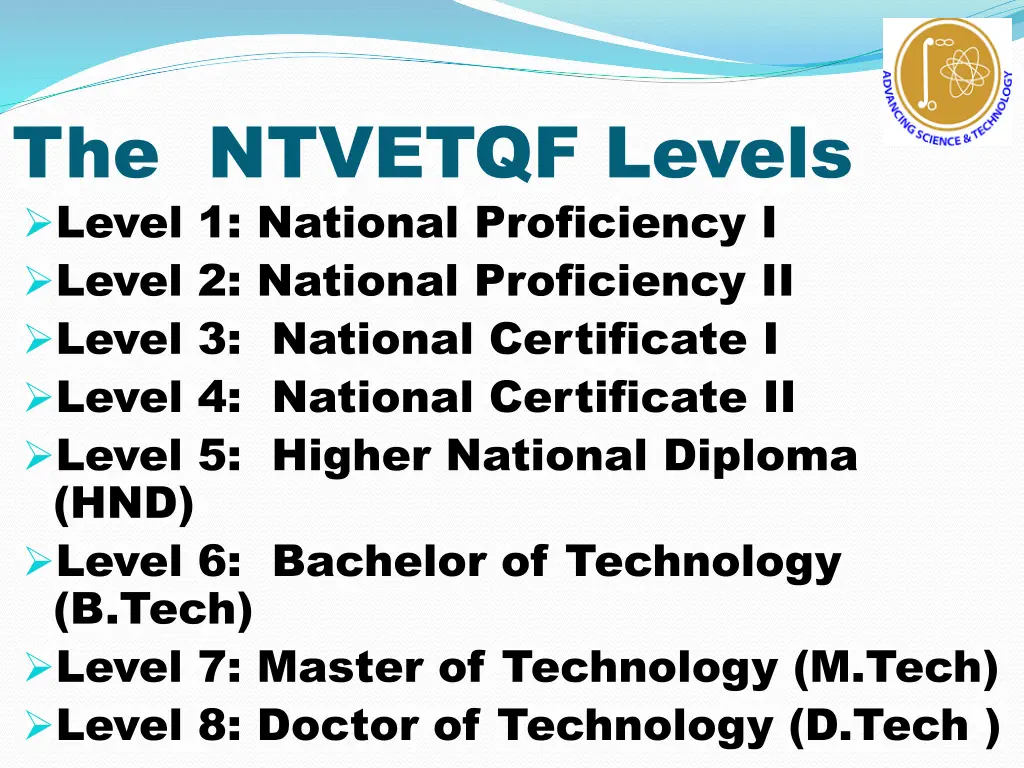 the ntvetqf levels level 1 national proficiency