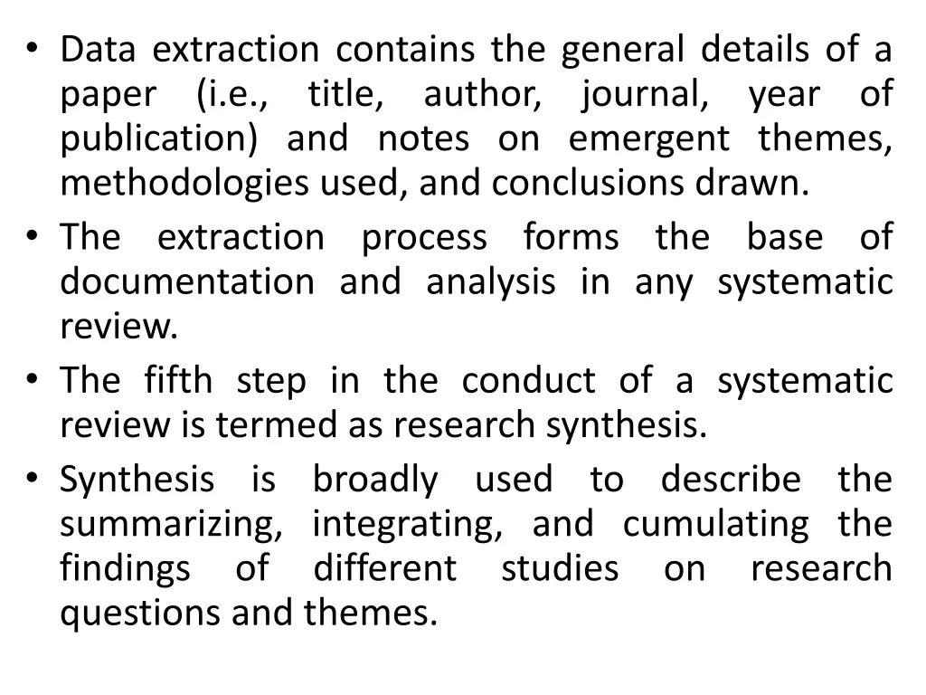 data extraction contains the general details