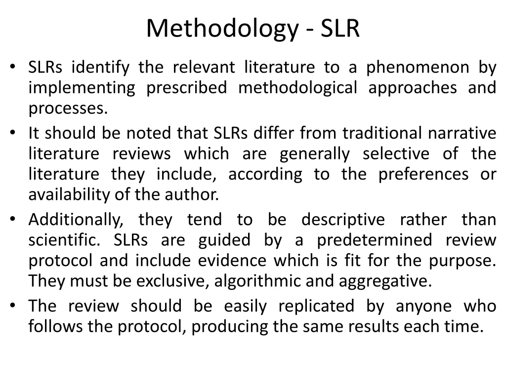 methodology slr