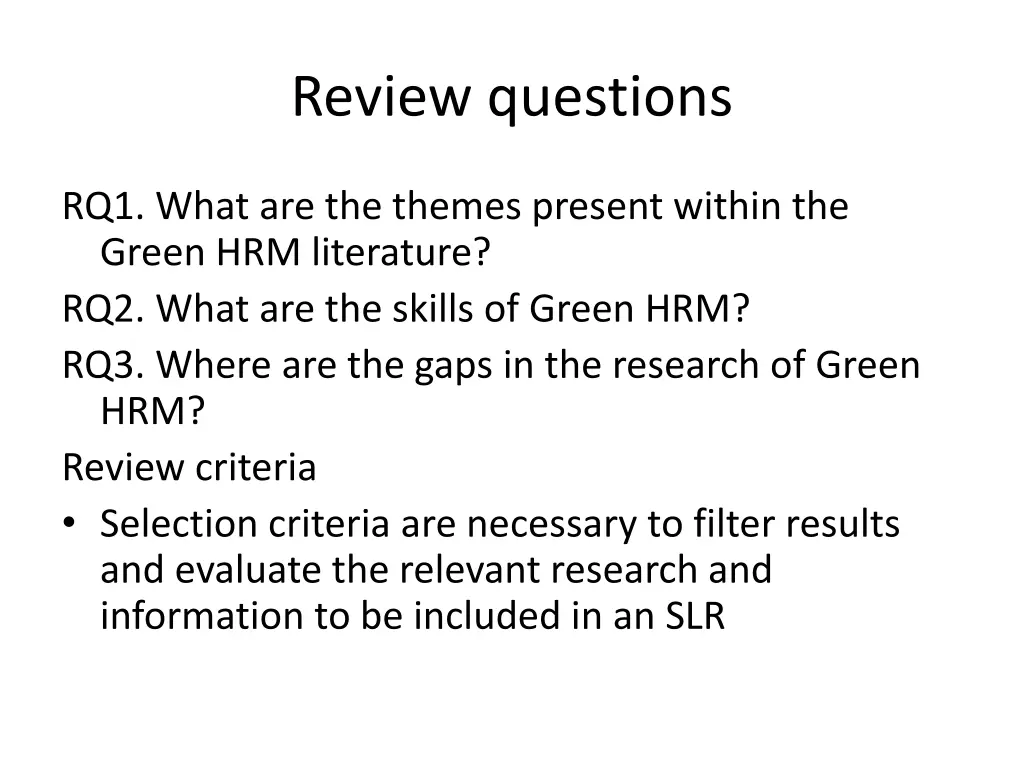 review questions