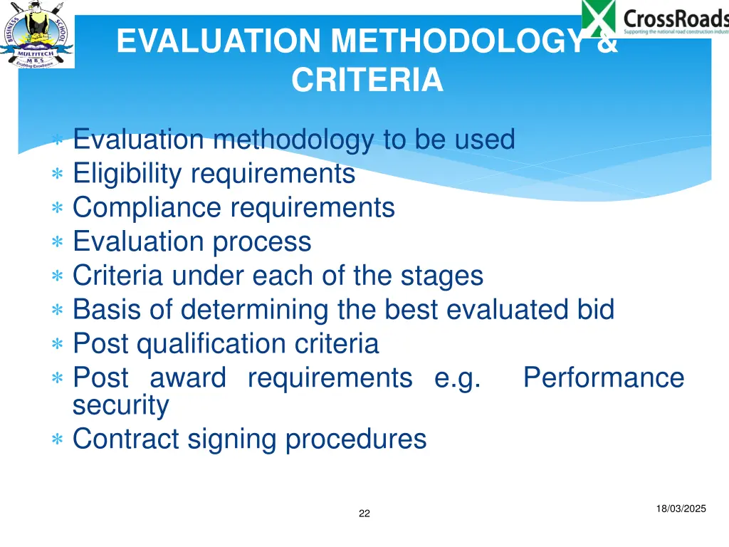 evaluation methodology criteria