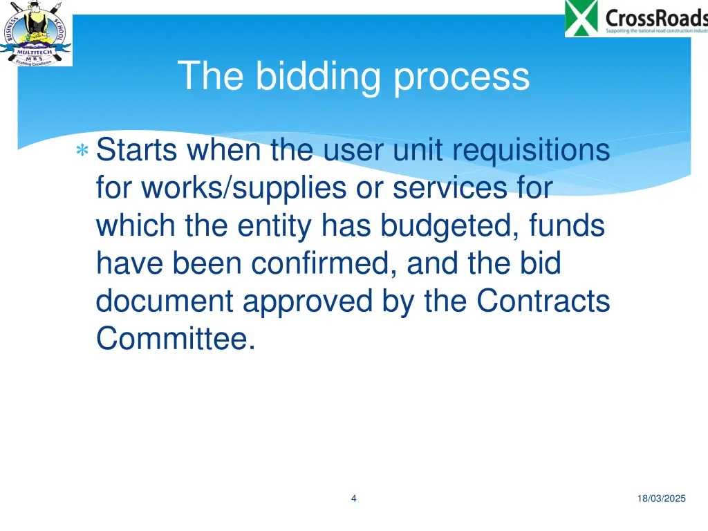the bidding process