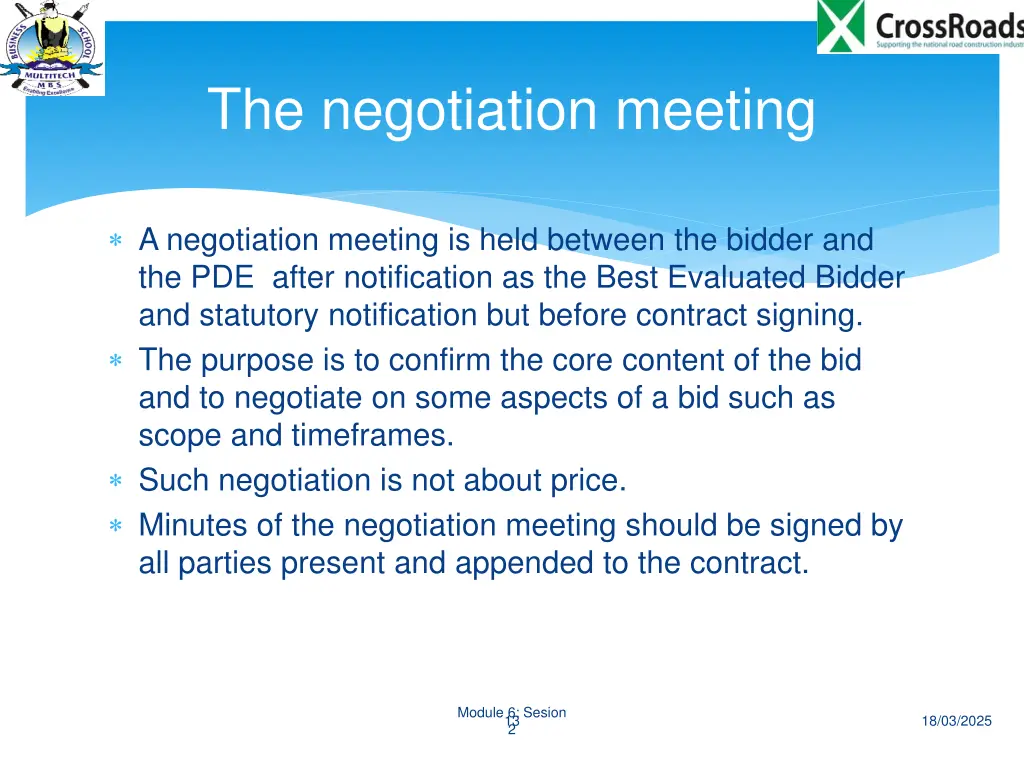 the negotiation meeting