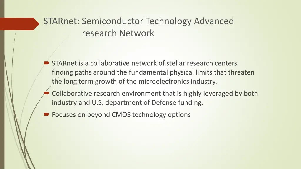 starnet semiconductor technology advanced
