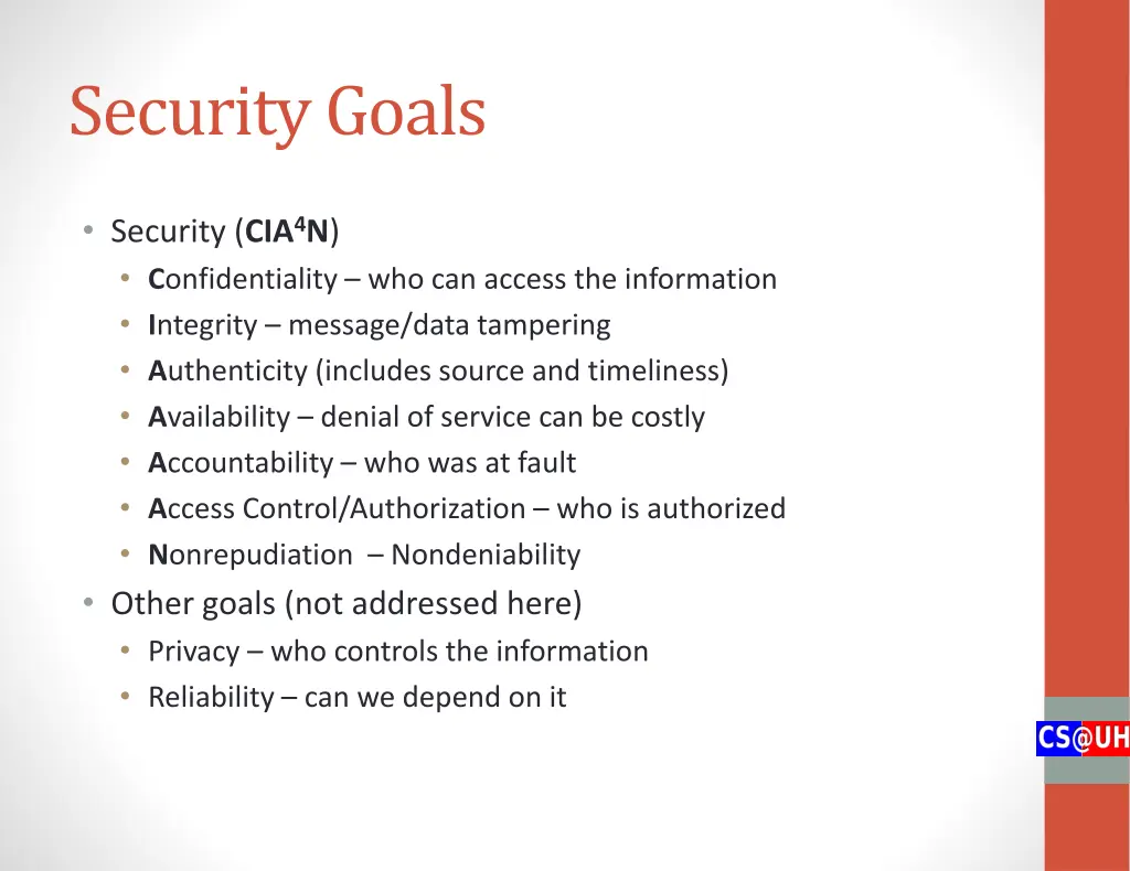 security goals