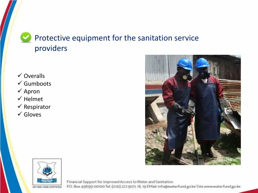 protective equipment for the sanitation service