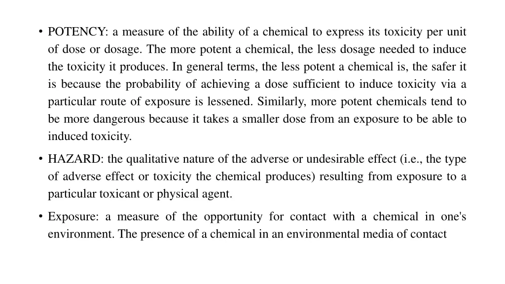 potency a measure of the ability of a chemical