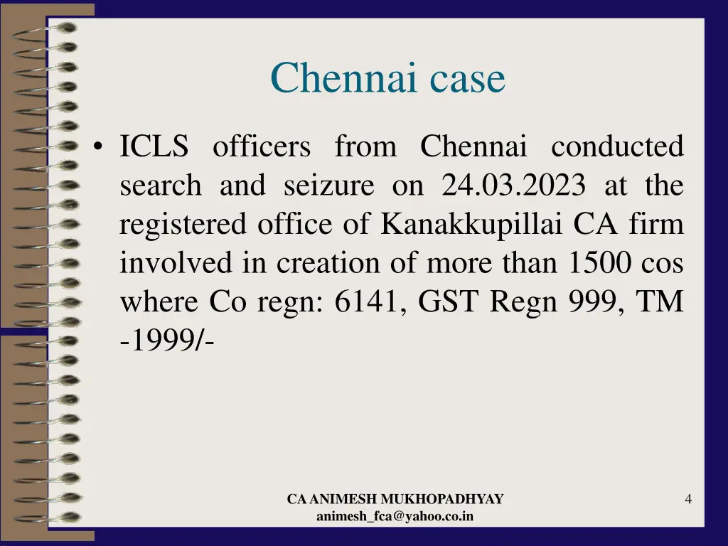 chennai case