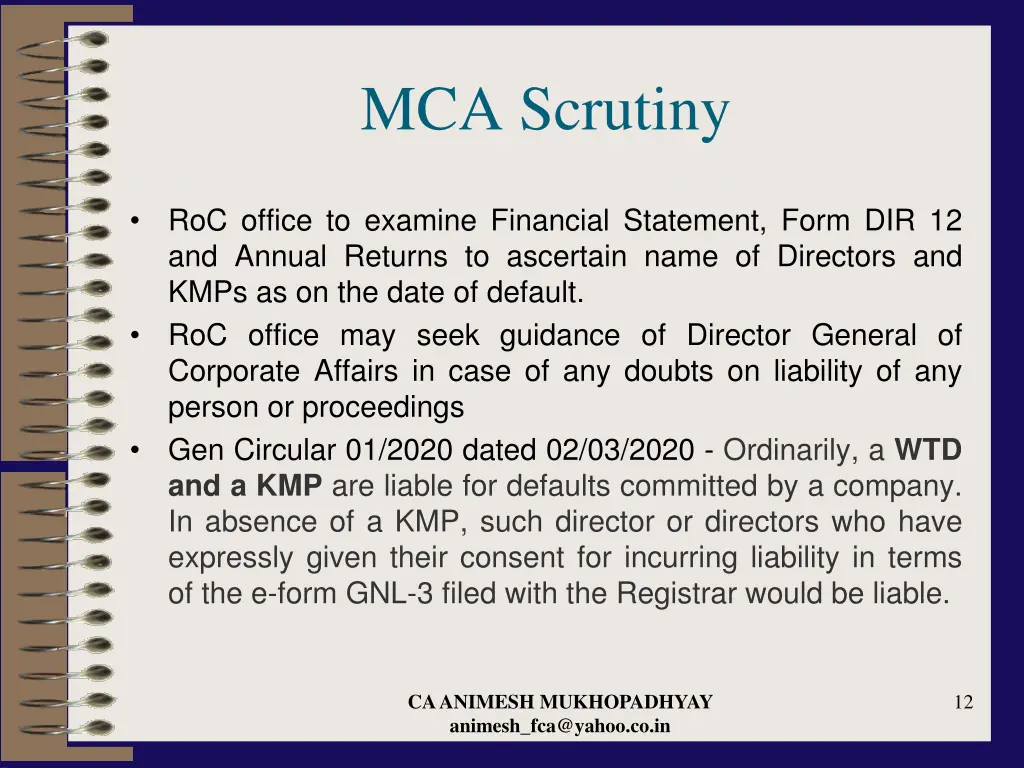 mca scrutiny 3