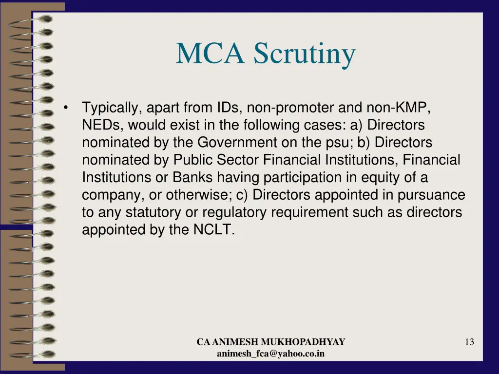 mca scrutiny 4