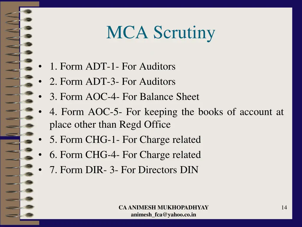 mca scrutiny 5