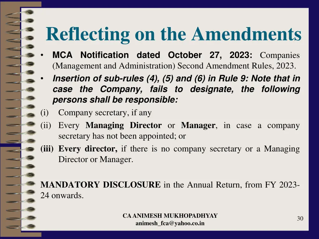 reflecting on the amendments 9