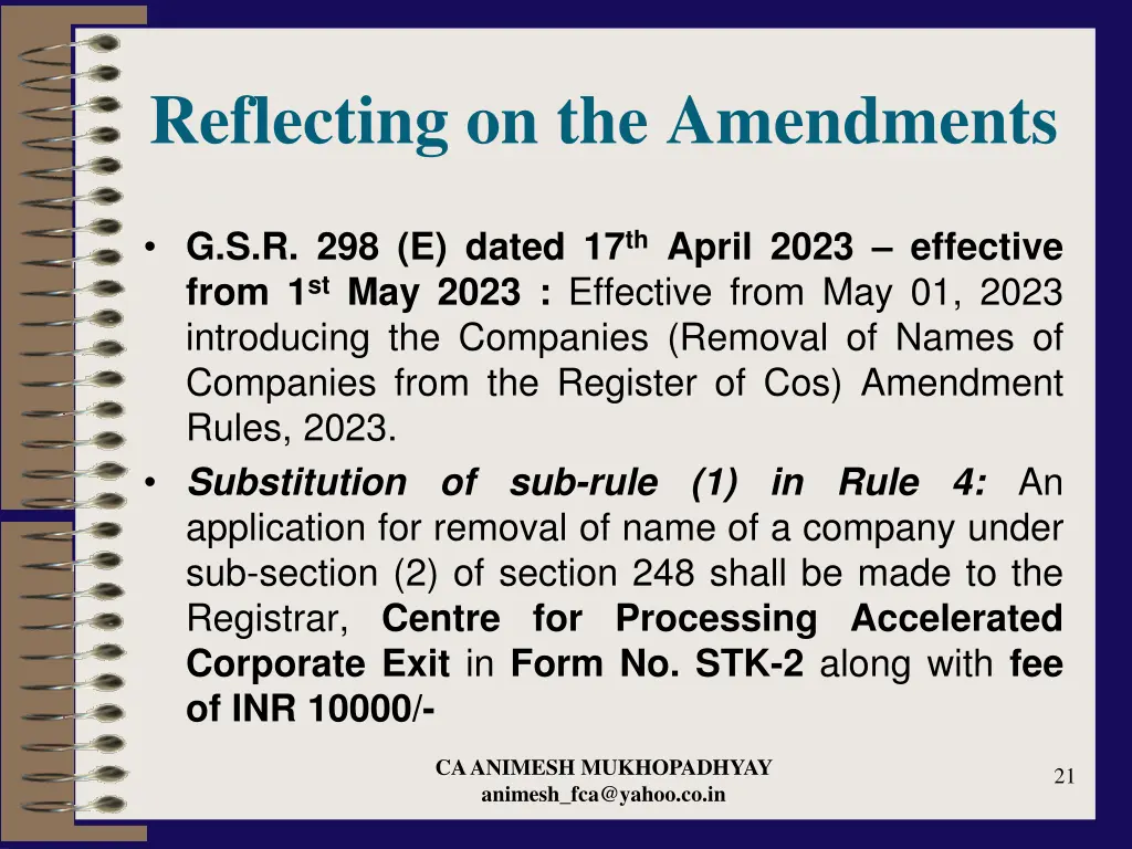 reflecting on the amendments