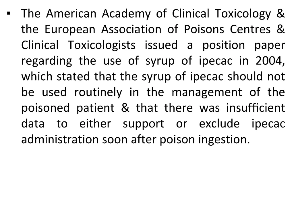 the american academy of clinical toxicology