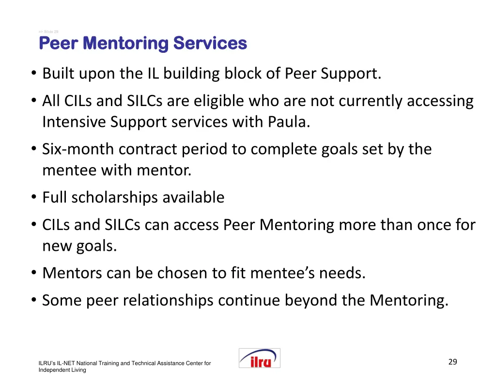 slide slide 29 peer mentoring services peer