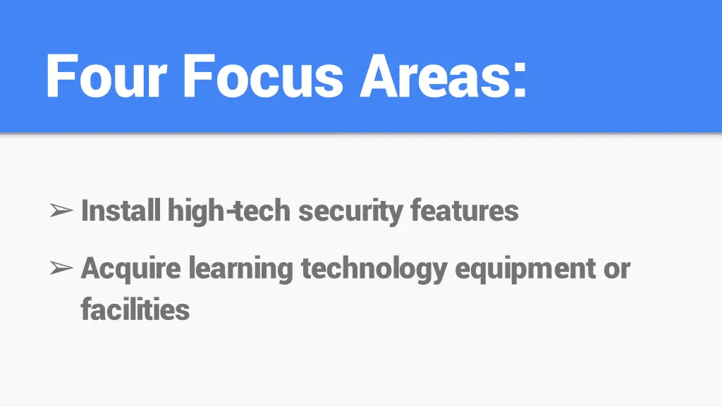four focus areas 1