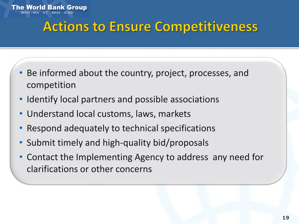 be informed about the country project processes