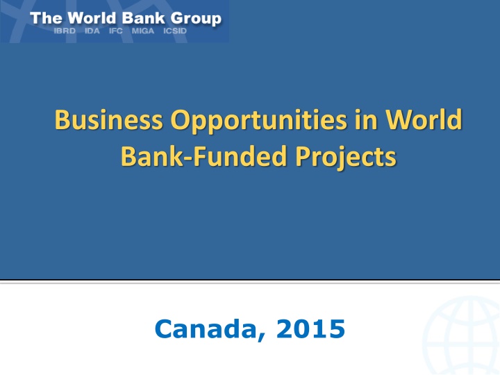 business opportunities in world bank funded