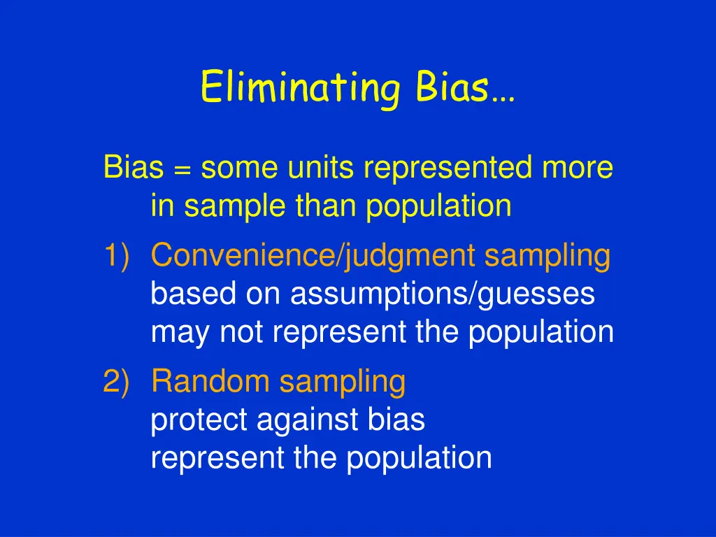 eliminating bias