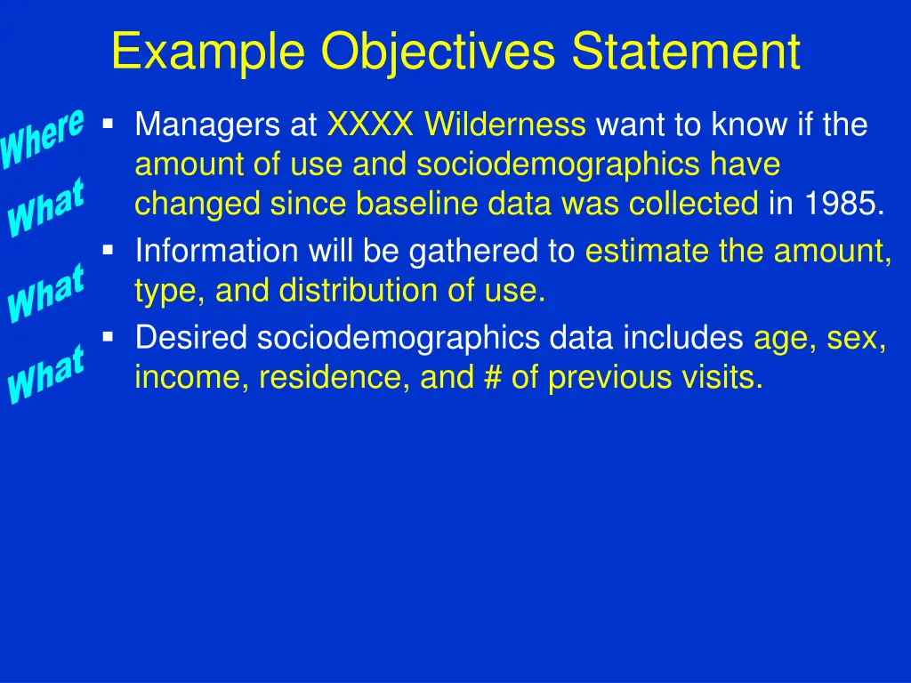 example objectives statement 1