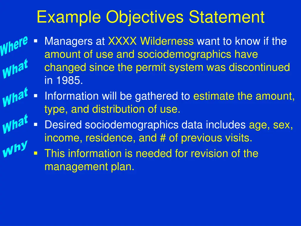 example objectives statement 2