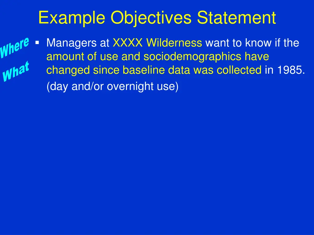 example objectives statement