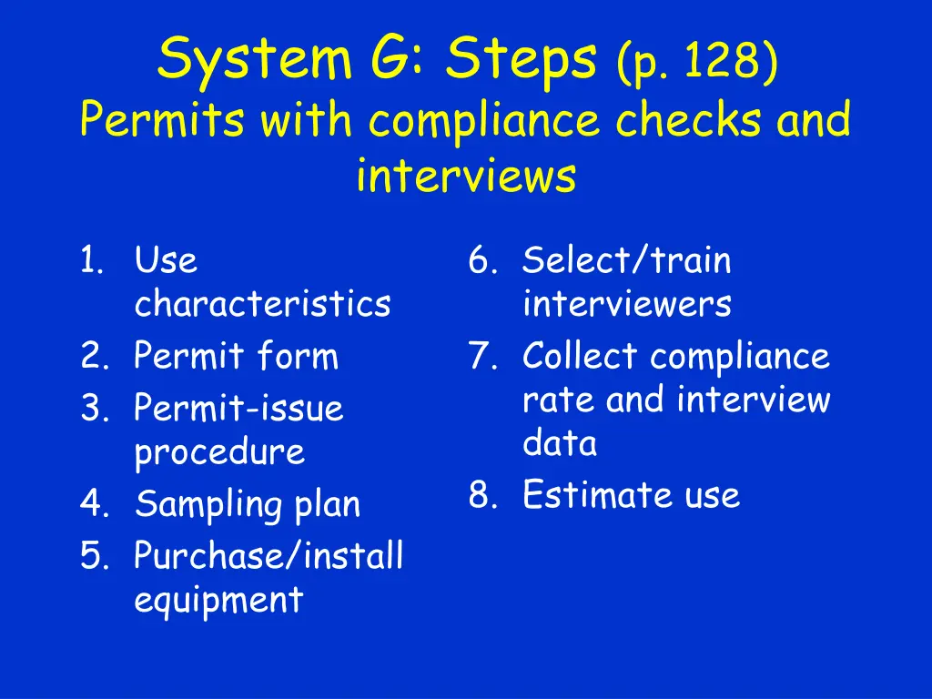 system g steps p 128 permits with compliance