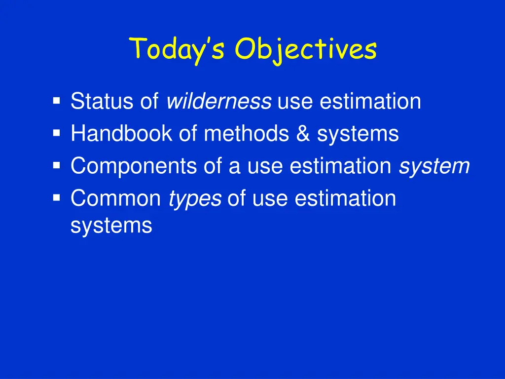 today s objectives