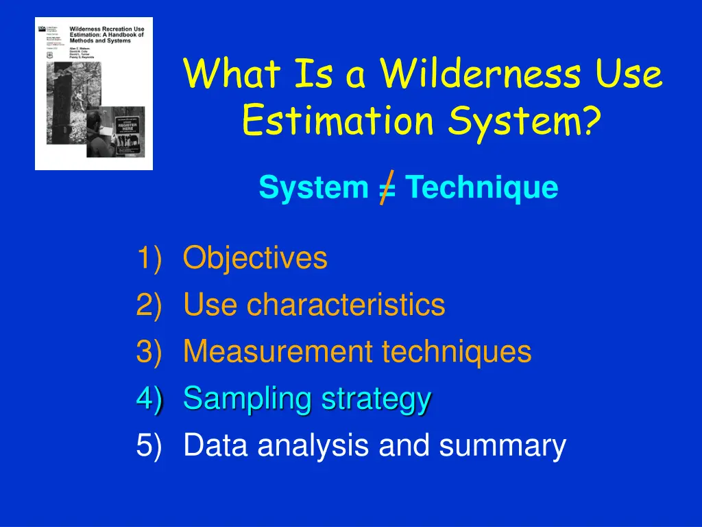 what is a wilderness use estimation system 1