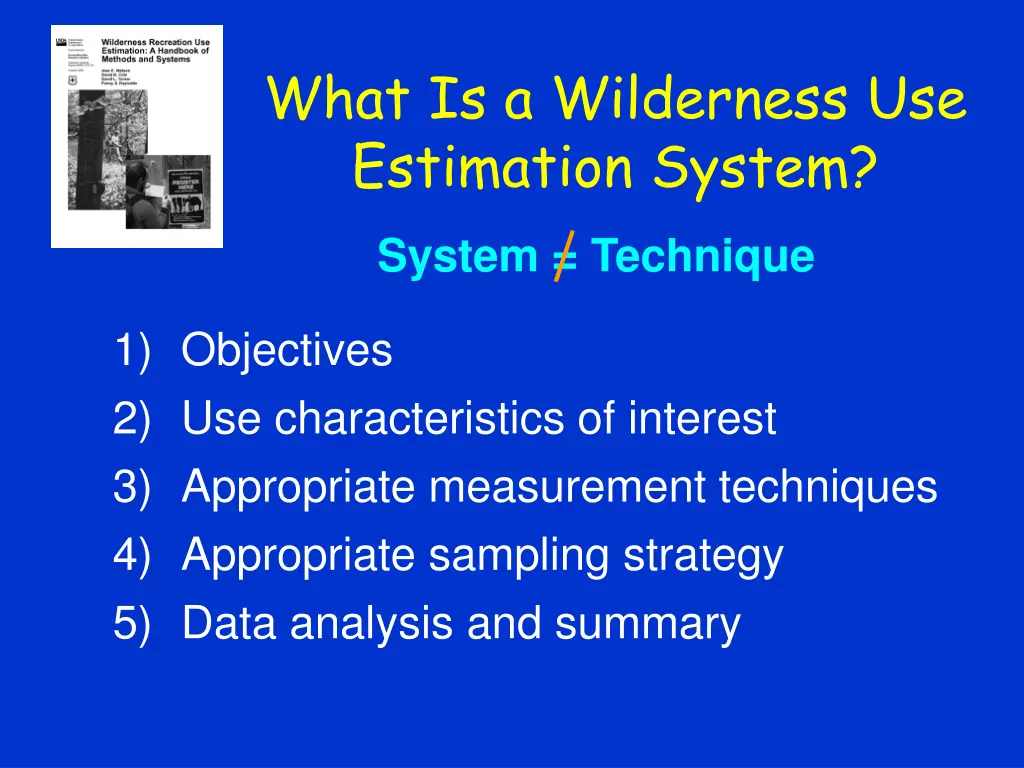 what is a wilderness use estimation system 2
