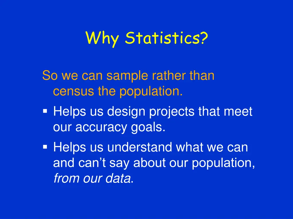 why statistics