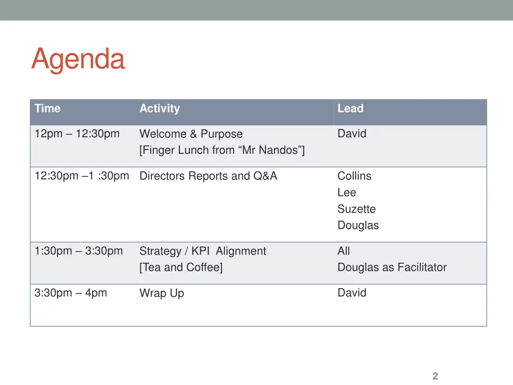 agenda