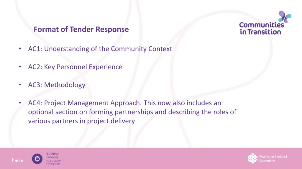 format of tender response