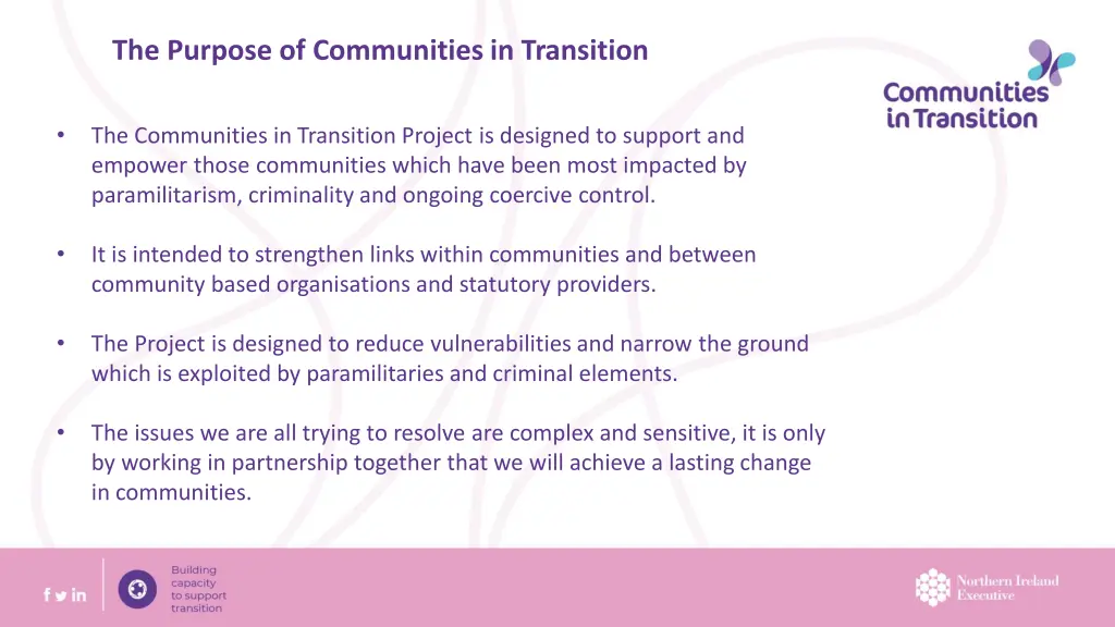 the purpose of communities in transition