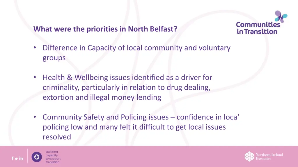 what were the priorities in north belfast