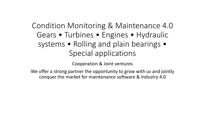 condition monitoring maintenance 4 0 gears