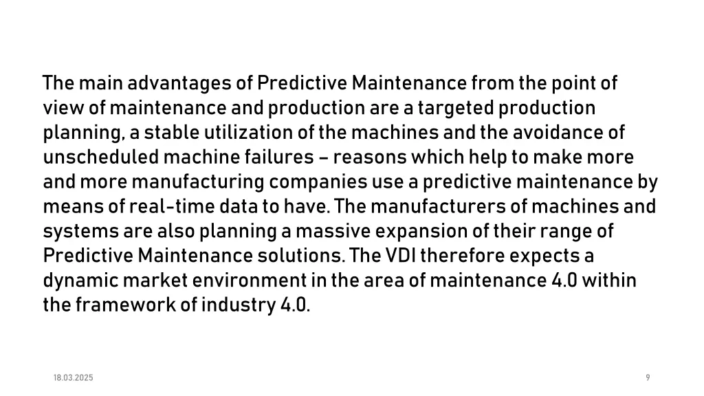 the main advantages of predictive maintenance