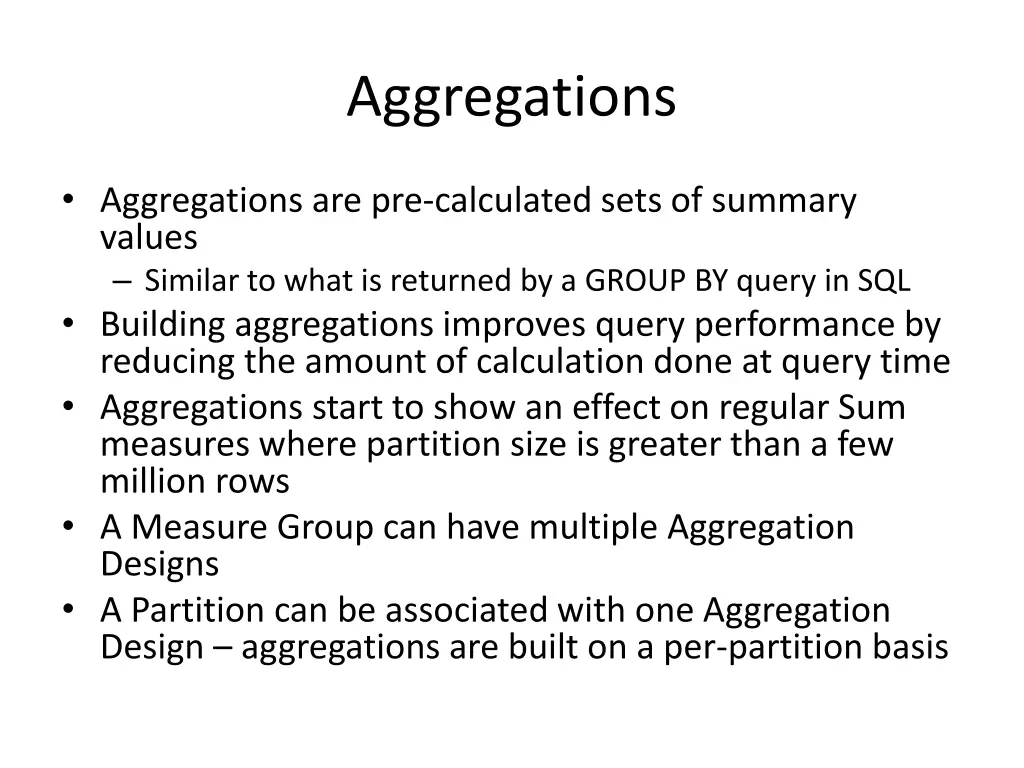 aggregations