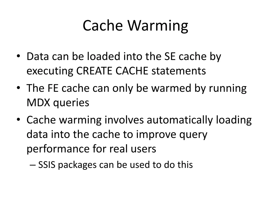 cache warming